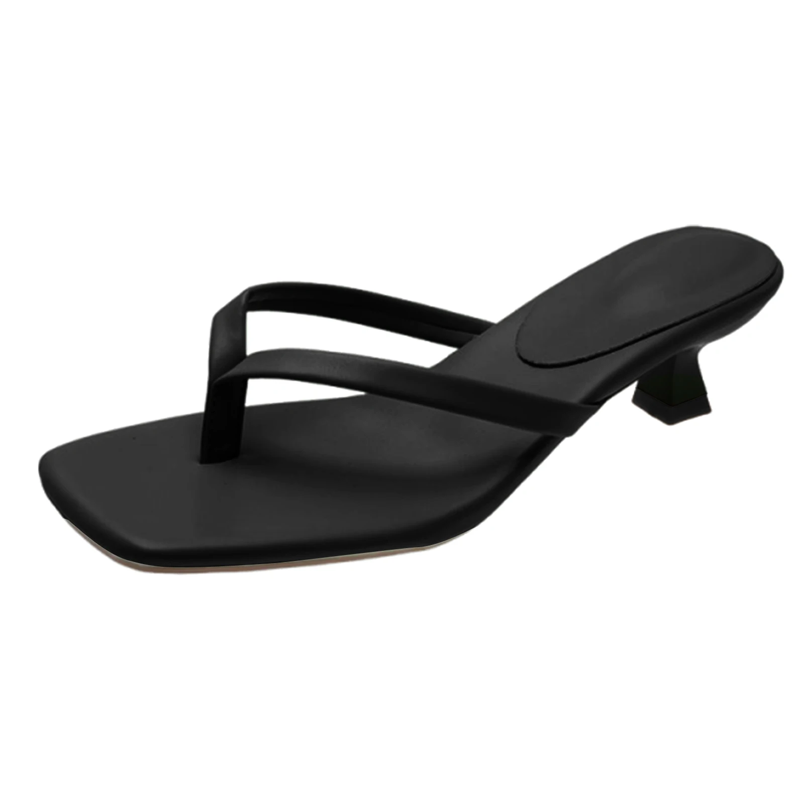 Women's Square-toe Low-heeled Sandals Summer Casual Flip-flops Sandals Comfortable Soft-soled Slippers Beach Sandals image 4