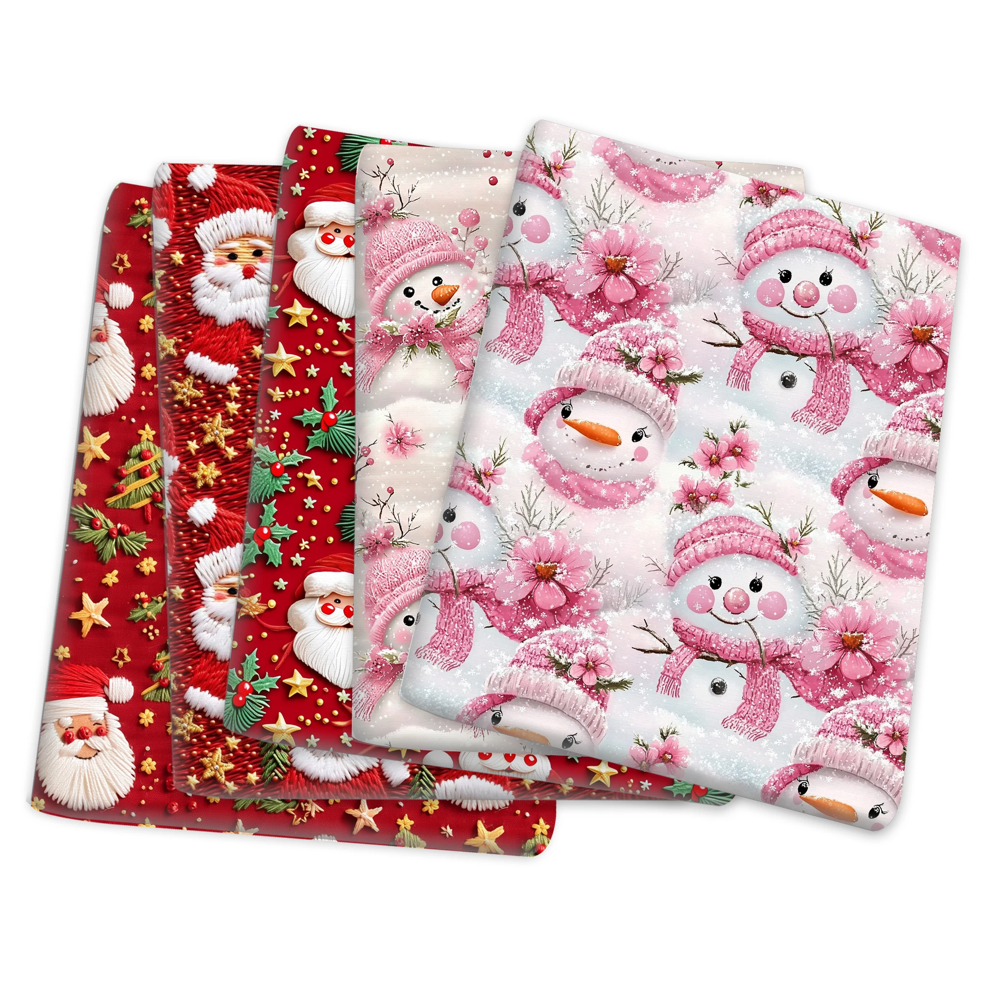 50*145cm Christmas Santa Patchwork Printed Polyester Cotton Fabric for Tissue Sewing Quilting Fabrics Needlework DIY Handmade