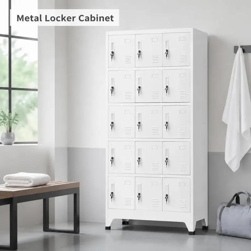 Armoire casier gris clair 90x40x180 cm en acier
