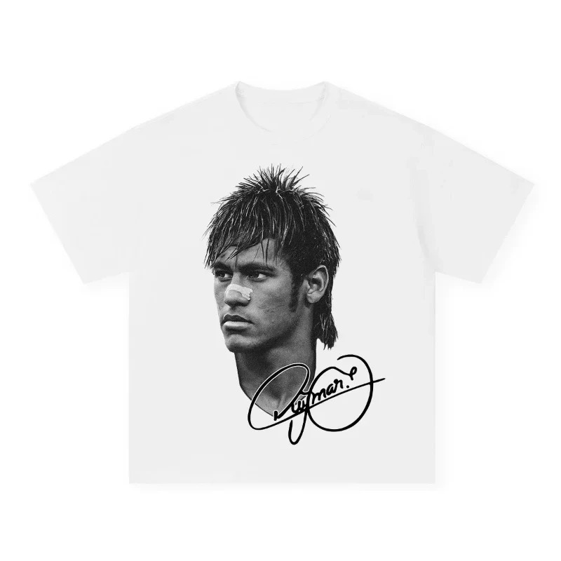 2025 NEYMAR JR Classics football superstar #10super fashion printed short sleeve T-shirt men distress American cotton Tshirt
