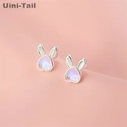 Uini-Tail hot selling new 925 sterling silver cute heart-shaped rabbit earrings simple and small temperament sweet high-quality