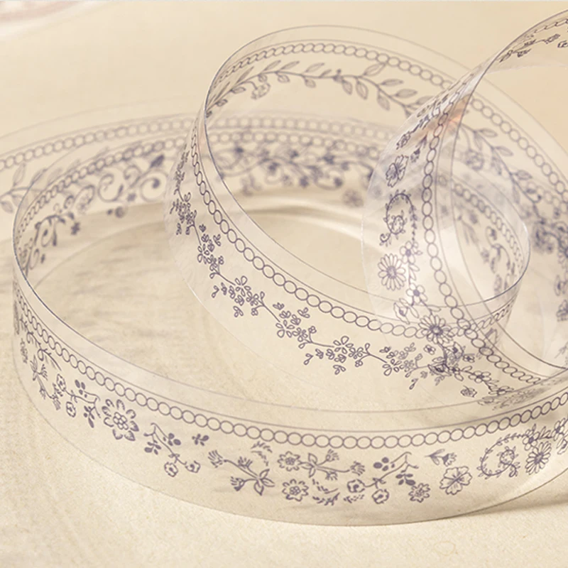 Mr.Paper, Sexy Lace Masking Tape 200cm/Roll Flower Pattern PET Tape Handbook Scrapbook Multifunctional Decoration Gifts