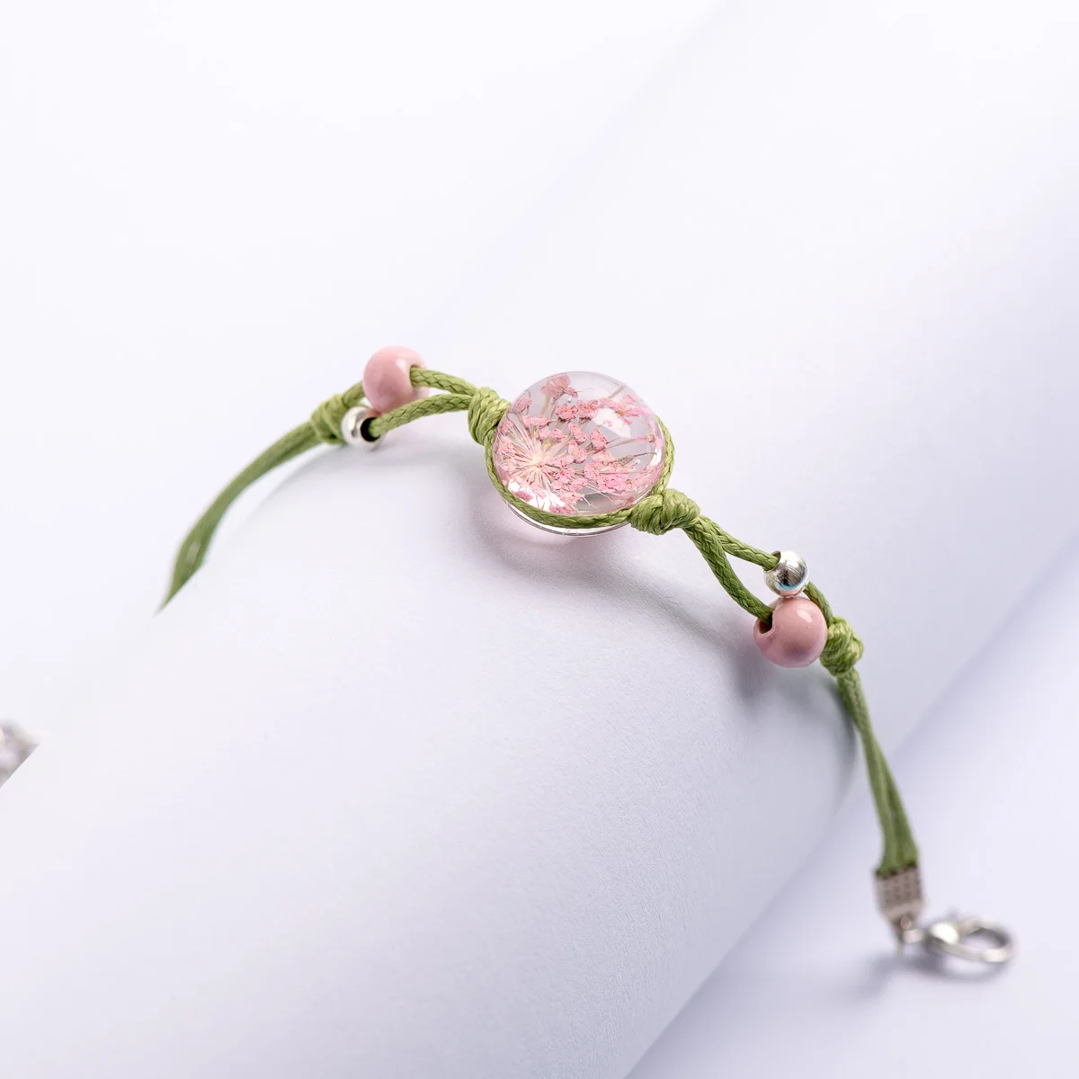 Crystal Transparency Flower Charms Bracelets Hand-made Glass Ball Chain & link bracelets&Bangles #EZ522