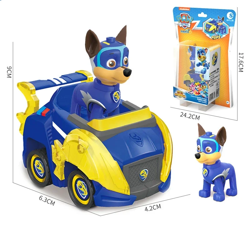 Pat Patrol Anime Toys Superpower Car Paw Patrol Building Blocks Pull-Back Vehicle Chase Skye Marshall Rubble Kids Birthday Gifts