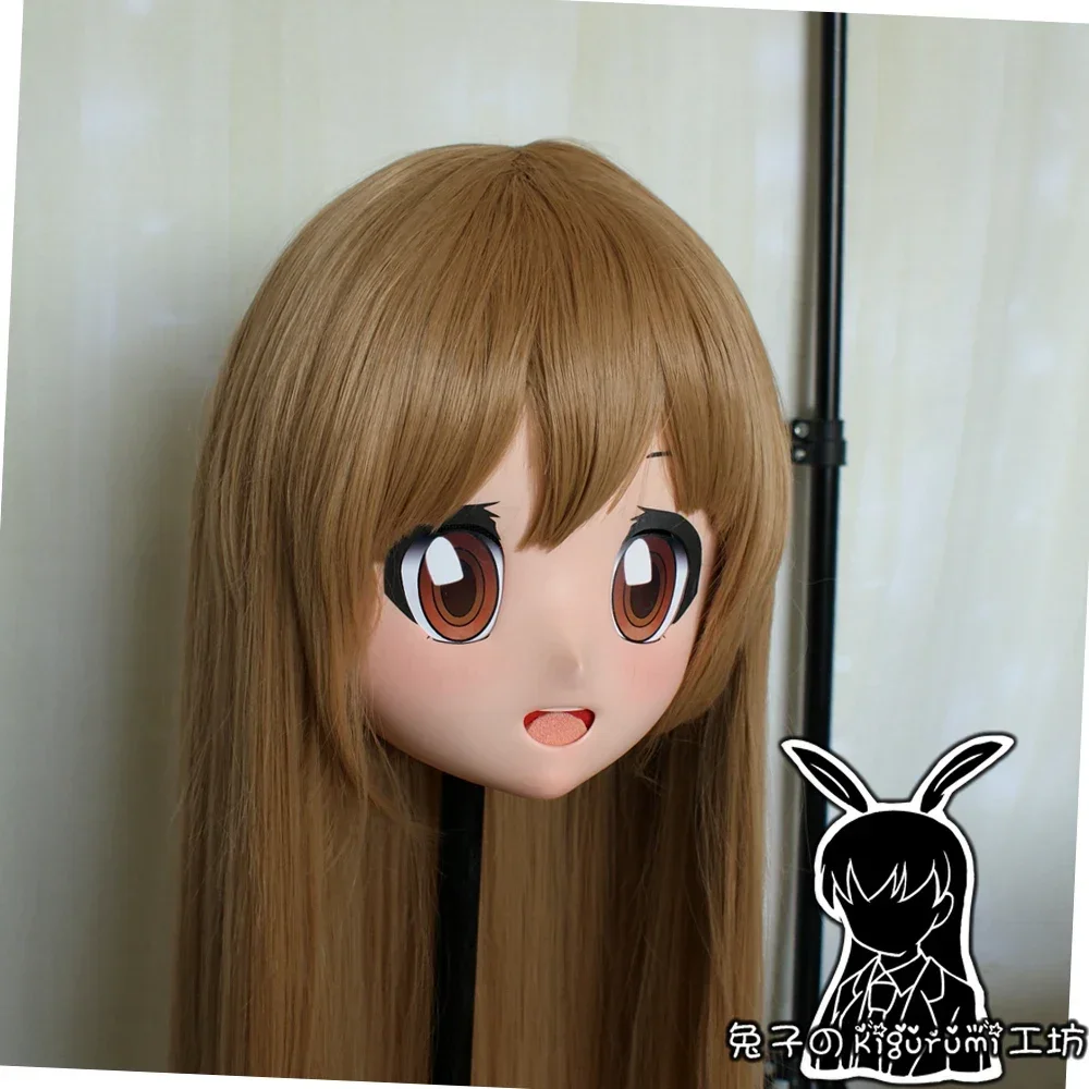 (Rabbit 108) Resin Cross-Dress Lolita Girl Head BID Doll Mask Japanese Anime Production.I.G Yuzuriha Inori Kigurumi Mask Cosplay