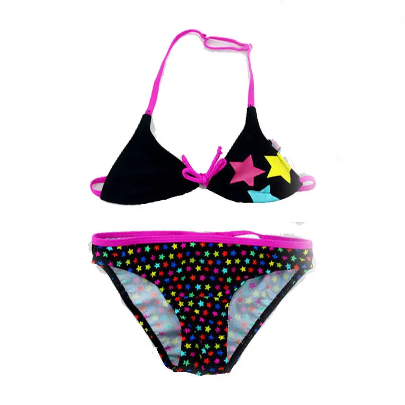 2024 Children Swimsuit Girls Cute Star Pattern Split Bikini Summer Beach Bathingsuit Maillot De Bain Beautiful Biquini