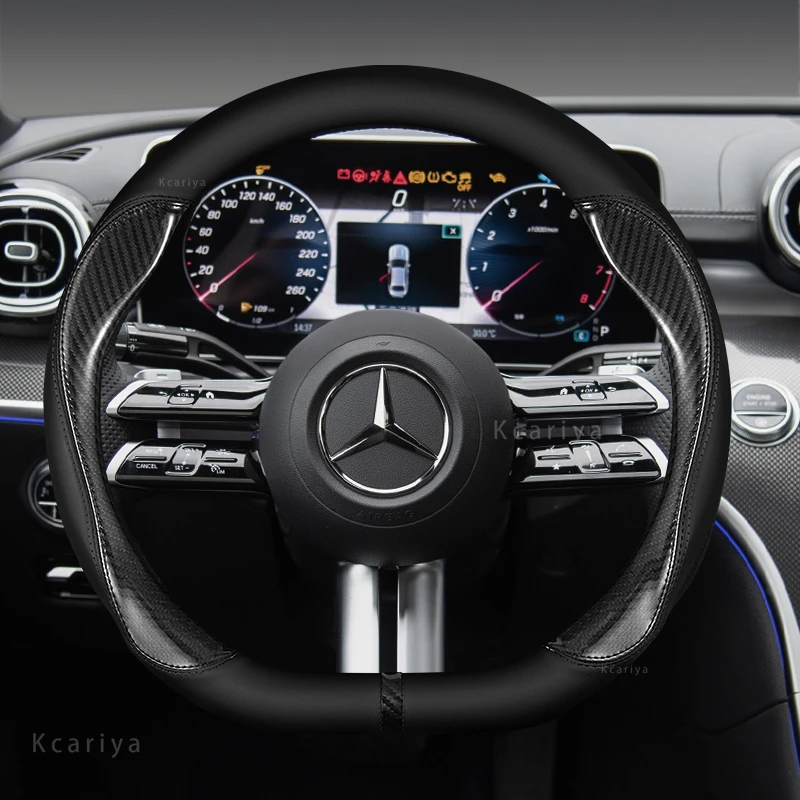 Car Steering Wheel Cover for Mercedes A B C E R V CLASS CLA GLC GLK ML SLK VITO W123 W124 W203 W204 W176 W177 W212 W213 W221 245