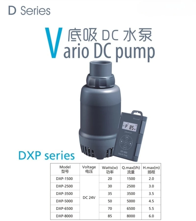 DXP Bottom Suction Pump Low Water Level Submersible Pump, Bluetooth Wireless Connection Manual + APP Control