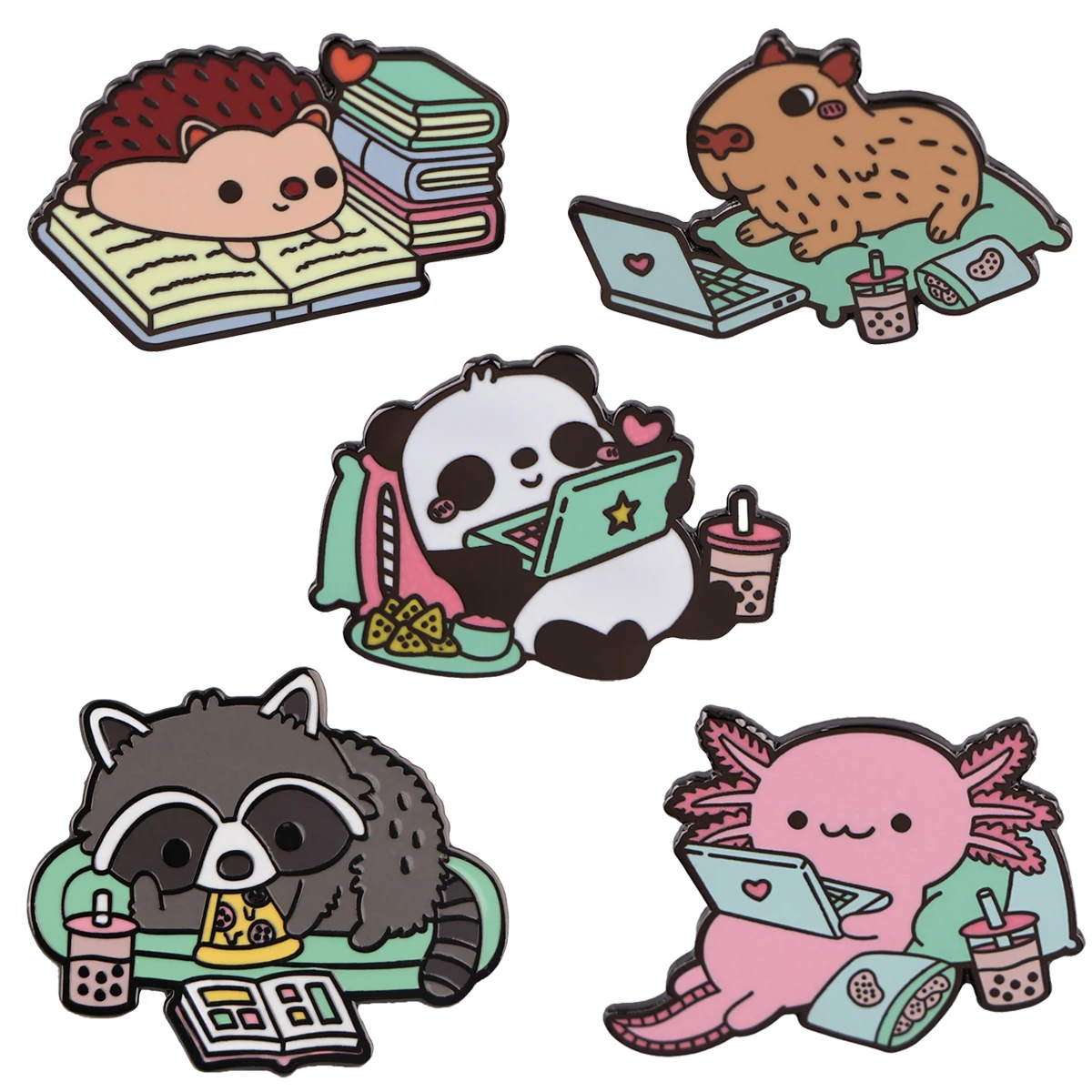 Cartoon Anime Cute Enamel Pins Panda Animals Brooch Clothes Backpack Enamel Badges Fashion Jewelry Accessories For Friends Gifts