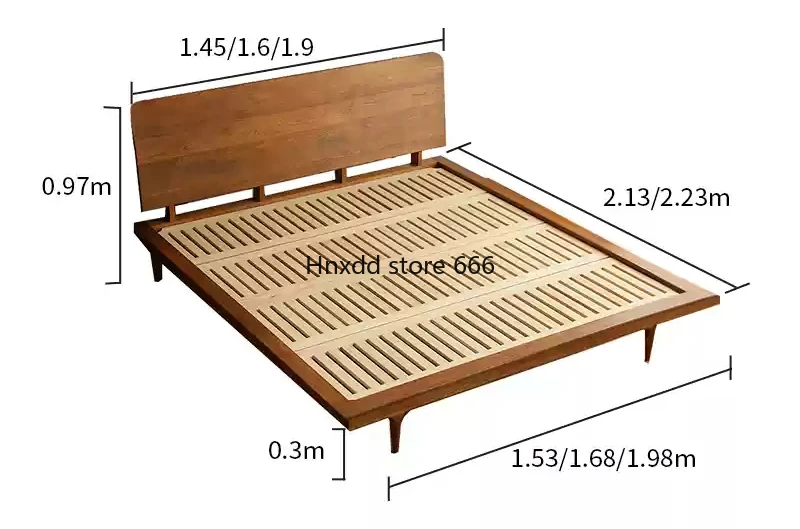 Log bed Cherry retro French solid wood home bedroom 1.8 wedding bed