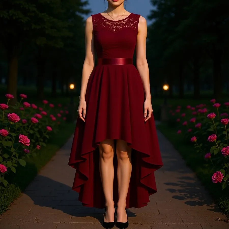 

【Новый стиль】 Новый элегантный и роскошный дизайн, создающий ощущение высокого класса, с укороченной передней частью и удлиненной задней, приталенный, без рукавов.