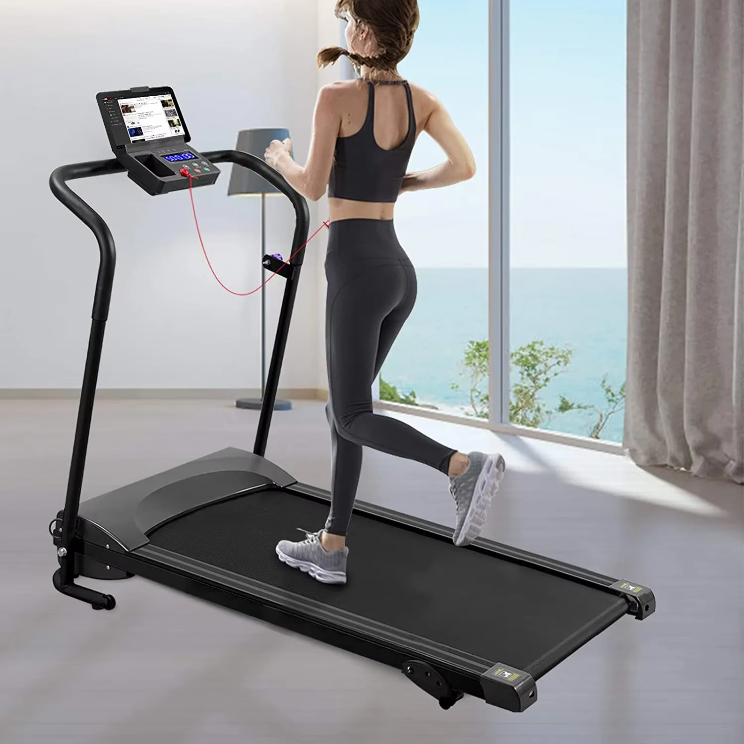 

STLF Factory New Design Powerful Low Noise Motor Folding Home Gym Use Electric Treadmill with Multifunctional Lcd Display