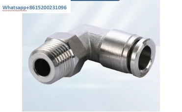 10PCS  304 stainless steel gas pipe L-shaped quick connector PL4-M5/6-01/8-02/10-03 quick insertion elbow