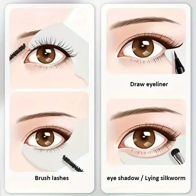 Outil auxiliaire de maquillage pour les yeux en Silicone, mascara/ombre à paupières/eyeliner multifonctionnel, réutilisable, adapté au maquillage des yeux des débutants