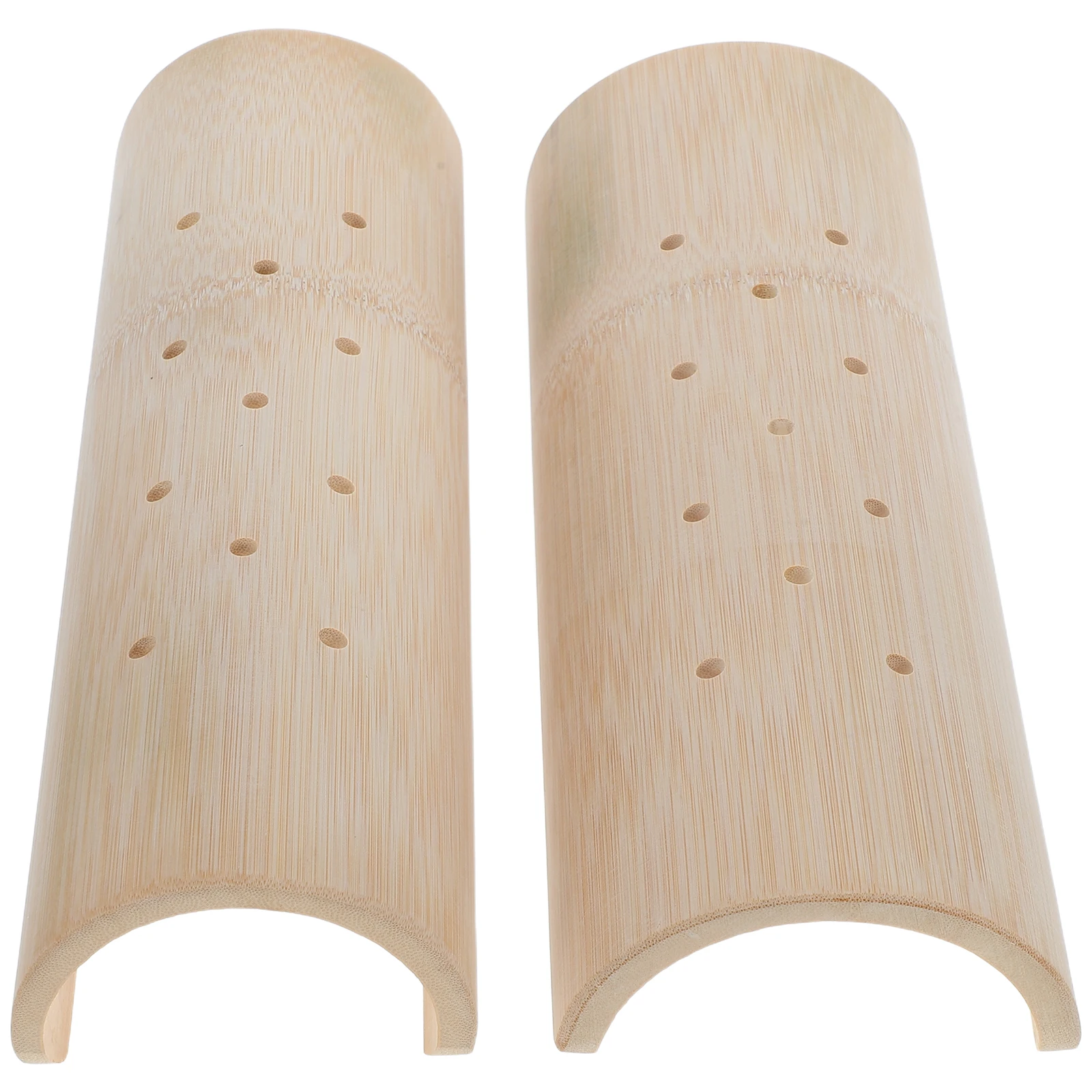 

2Pcs Bamboo Sauna Neck Pillow Hollow Cooling Semicircular Hard Cushion for Steam Room Home Relaxation Sauna Back Rest