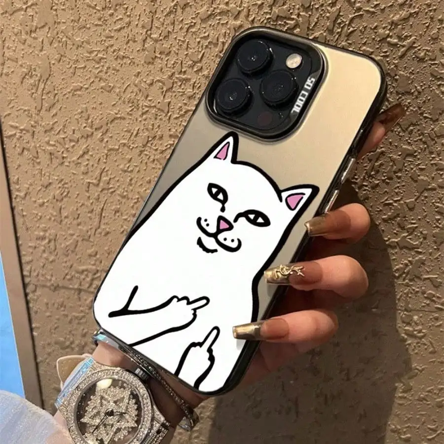 Funny Cats pattern phone case for iPhone 16 15 14 13 12 11 Pro/ Max/Plus shock-proof rear cover anti-fingerprint - Image 2