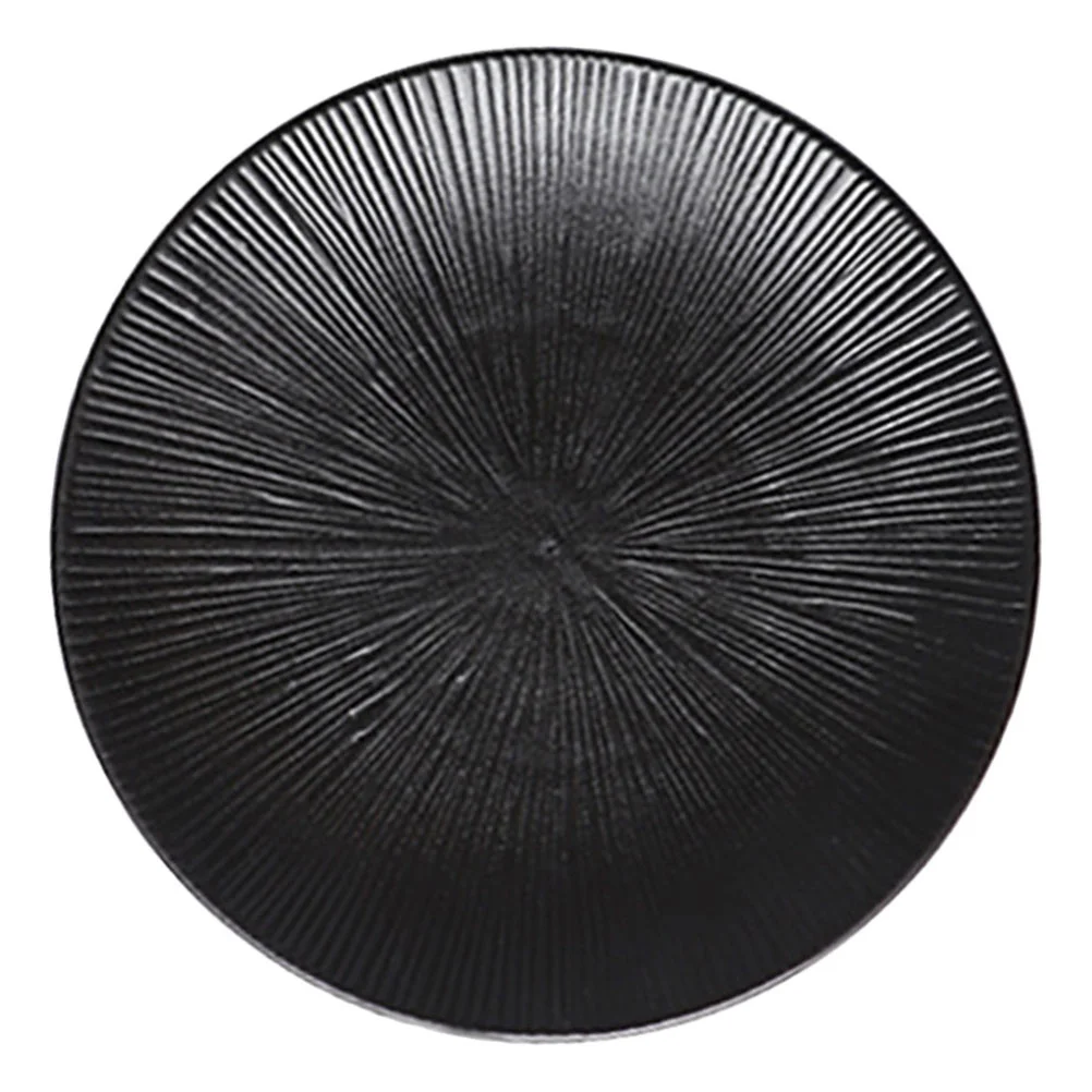 

1Pcs Black Striped Steak Plate Premium Ceramic Pasta Plate Beautiful Design Food Storage Steak Serving Dish Japanese Style Tray