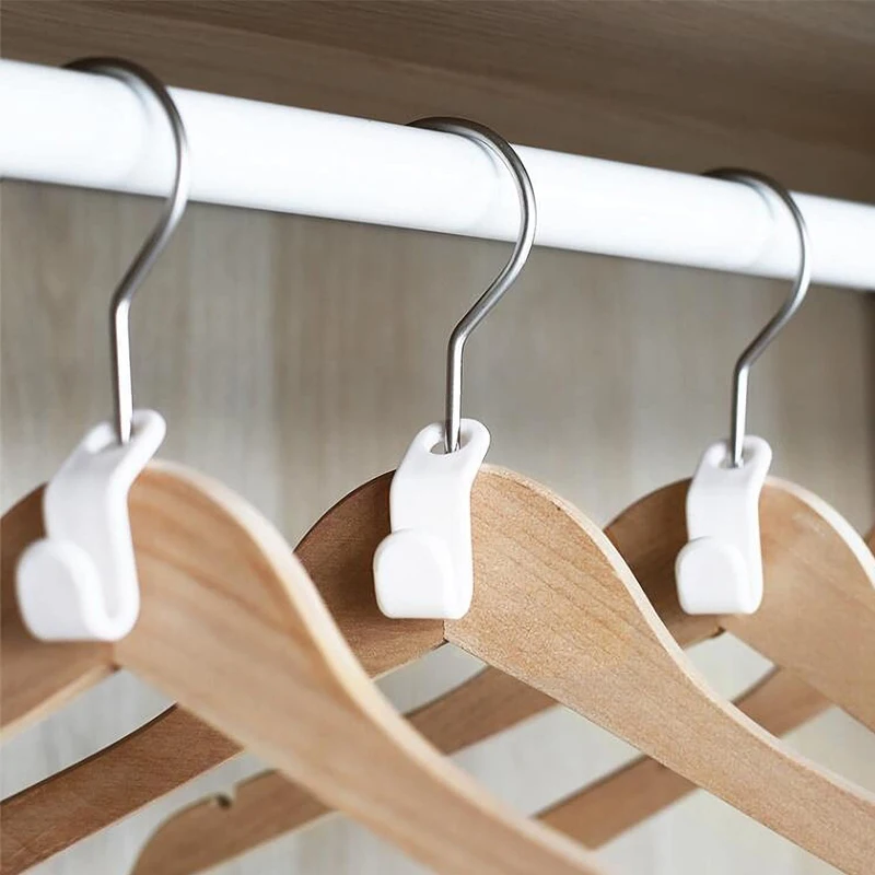 20/5Pcs Mini Clothes Hanger Connector Space Saving Cascading Hangers Extender Closet Organizer Hooks Wardrobe Shirt Coat Holder