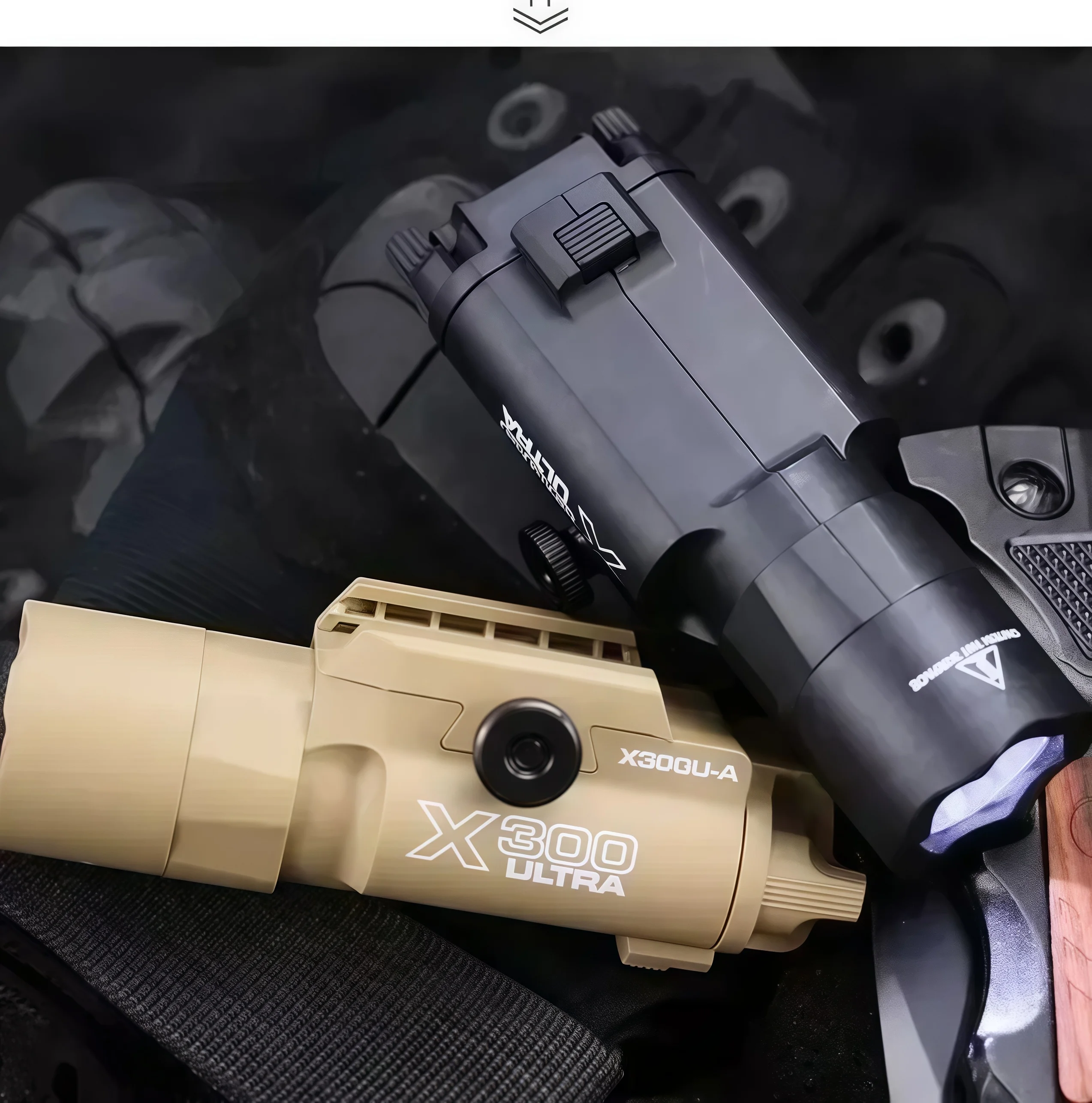 X300U-A Tactical Flashlight - 20mm Picatinny Rail Mount for Airsoft Guns, Hunting & Military Simulation Games