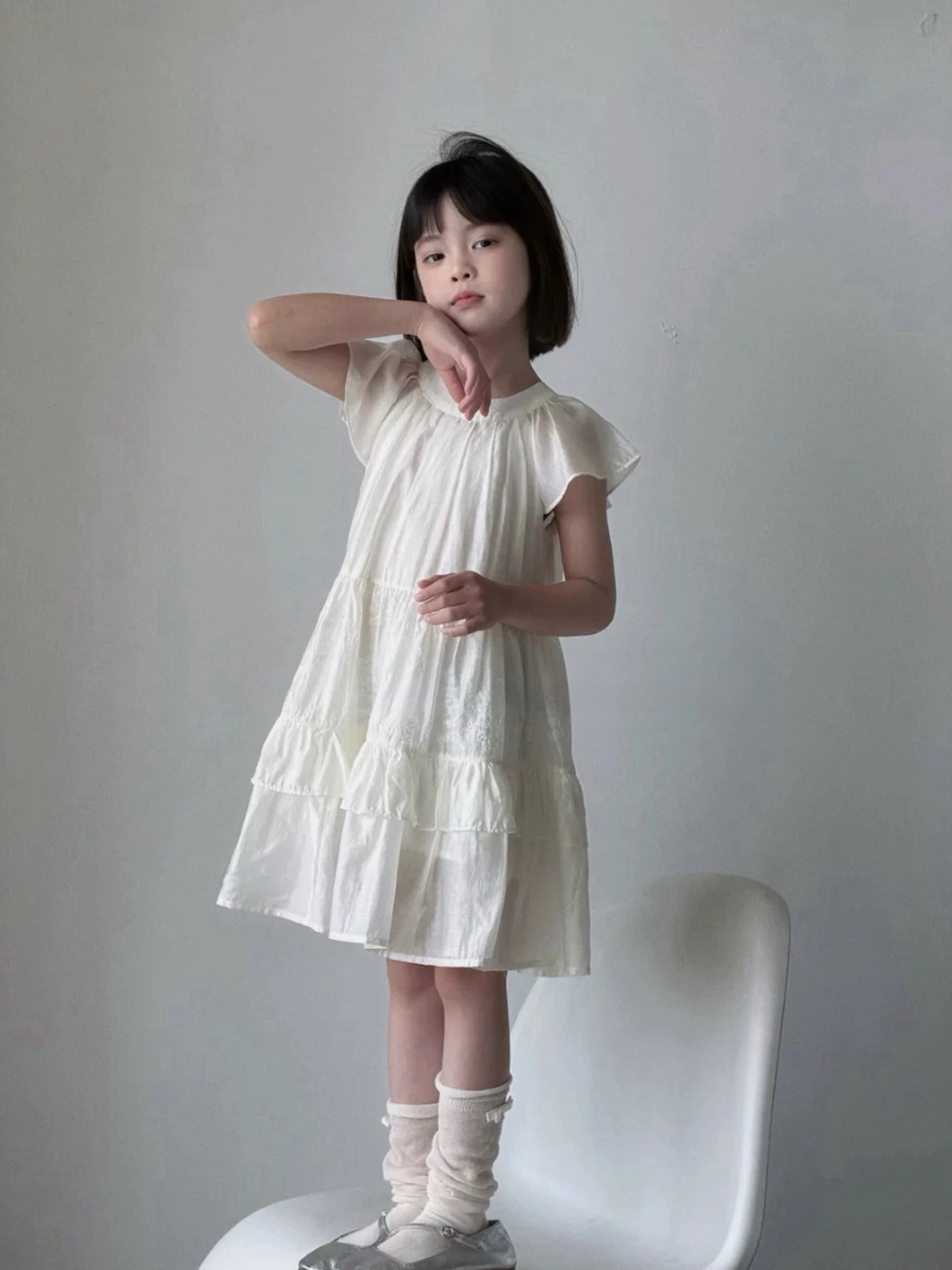 abito-estivo-in-pizzo-stile-coreano-per-ragazze-nuovo-modello-con-maniche-a-volant-gonna-principessa-monocolore-traspirante-e-comoda-manica-corta-gonna-lunga