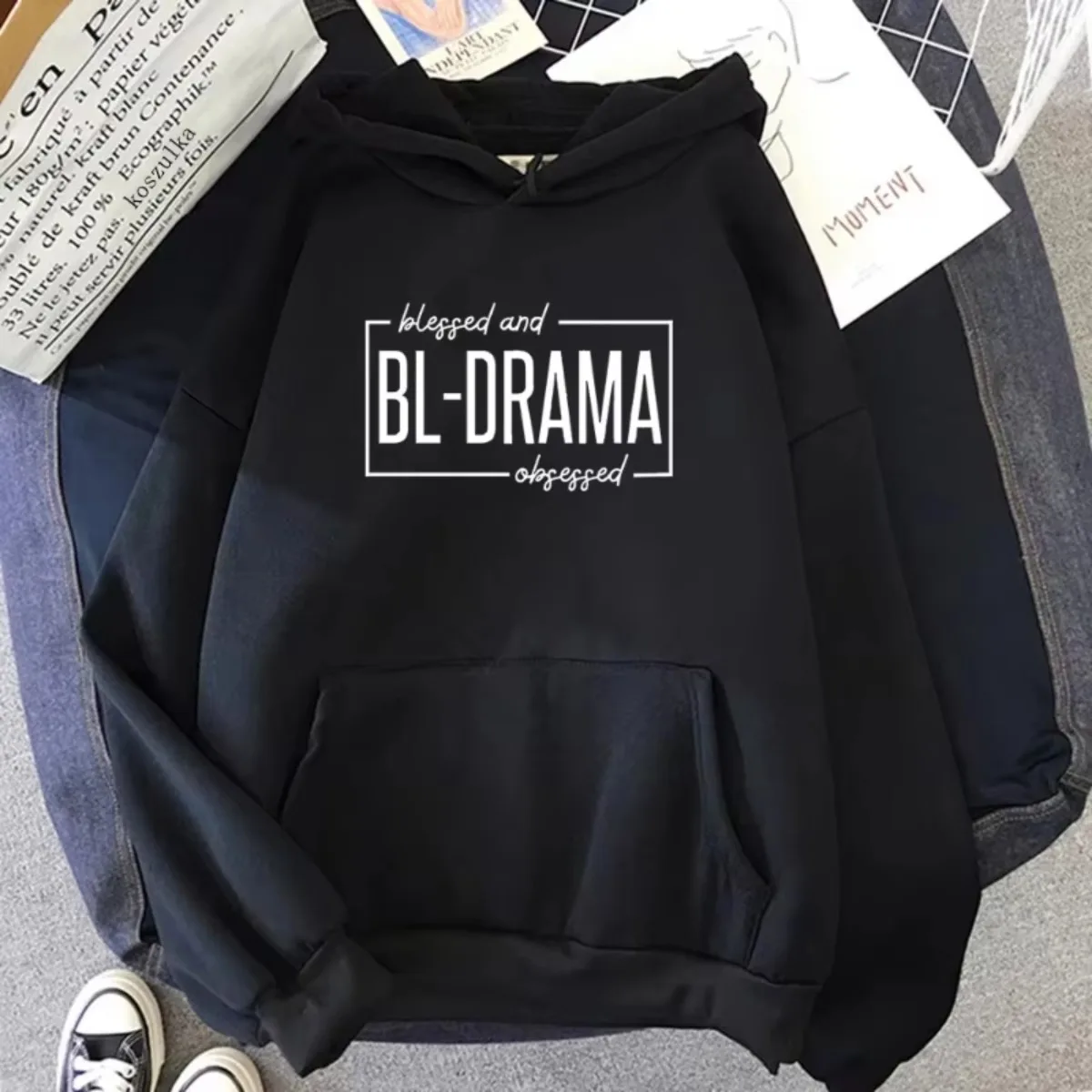 Sudadera con capucha divertida Bl Drama Lovers Club, Jersey cálido Unisex con capucha, sudadera de Otoño Invierno para mujeres y hombres, ropa de calle Harajuku, Tops