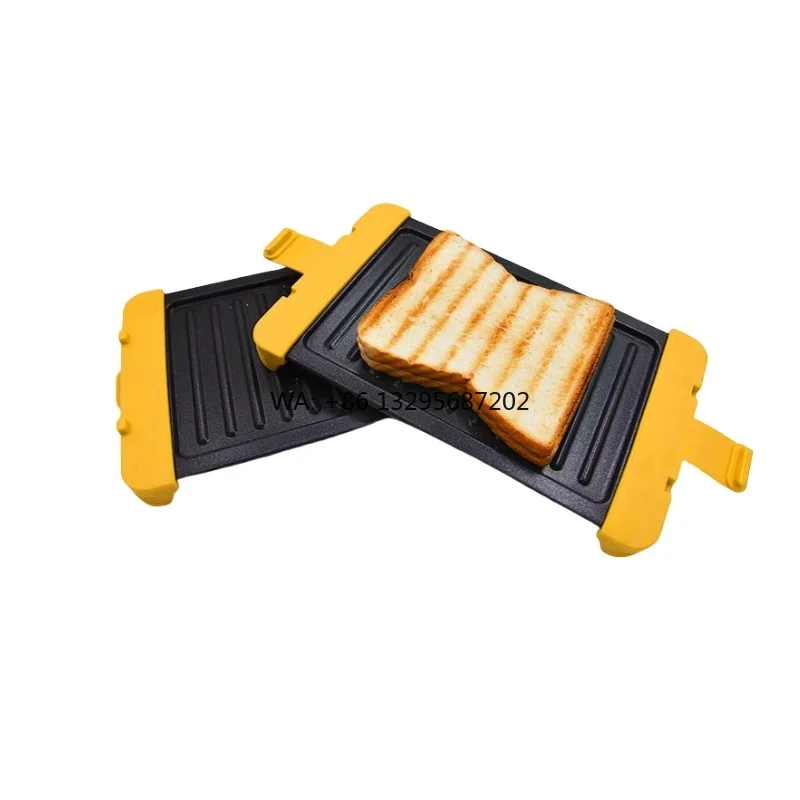 

2 шт., двусторонняя длинная сковорода-гриль лучшего качества, сковорода для тостов, выпечки хлеба, антипригарная сковорода для микроволновой печи, ручная сковорода для выпечки