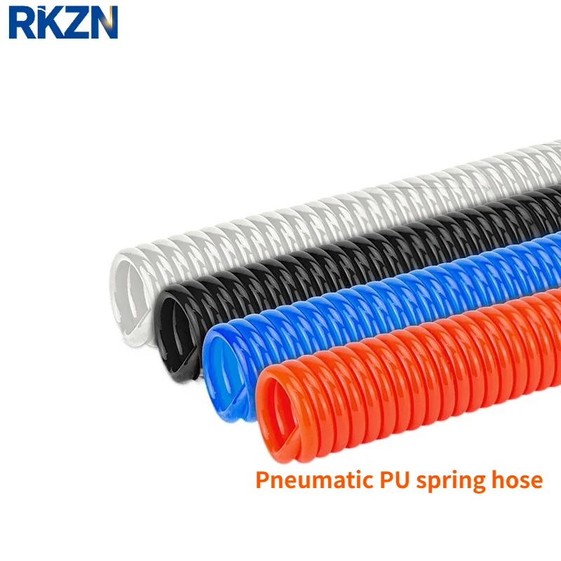 PU Spiral Spring Air Hose High Pressure Compressor Air Tube 6/8/10/12mm Retractable Air Gun Pipe 3M 6M 9M 12M 15M