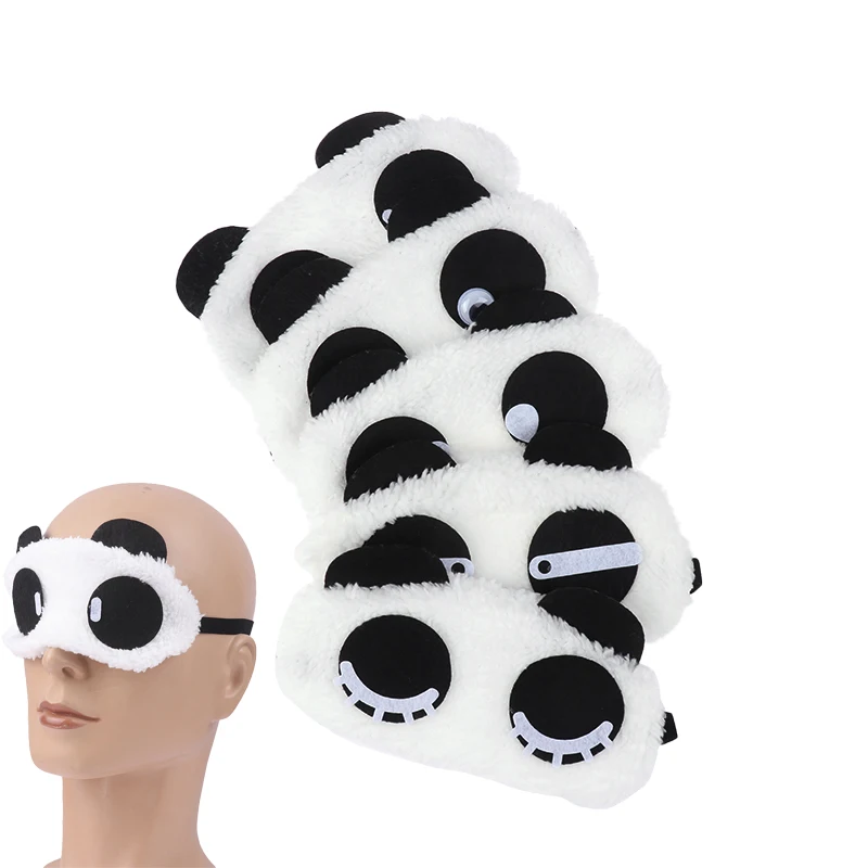 【WA】Fashion Cute Design Plush Panda Face Eye Travel Sleeping Soft Eye Mask Blindfold Shade Eyeshade Portable Sleeping Eye Cover