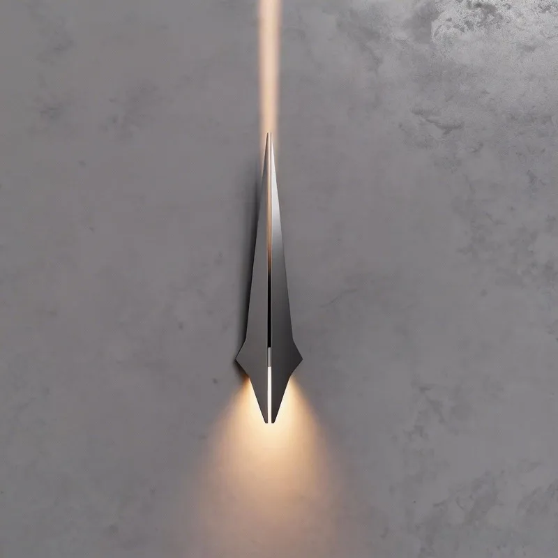

Nordic Designer Wing Trace Light Effect Wall Lamp Metal Style Modern Minimalist Creative Hotel Hallway Bedroom Bedside Fixtures