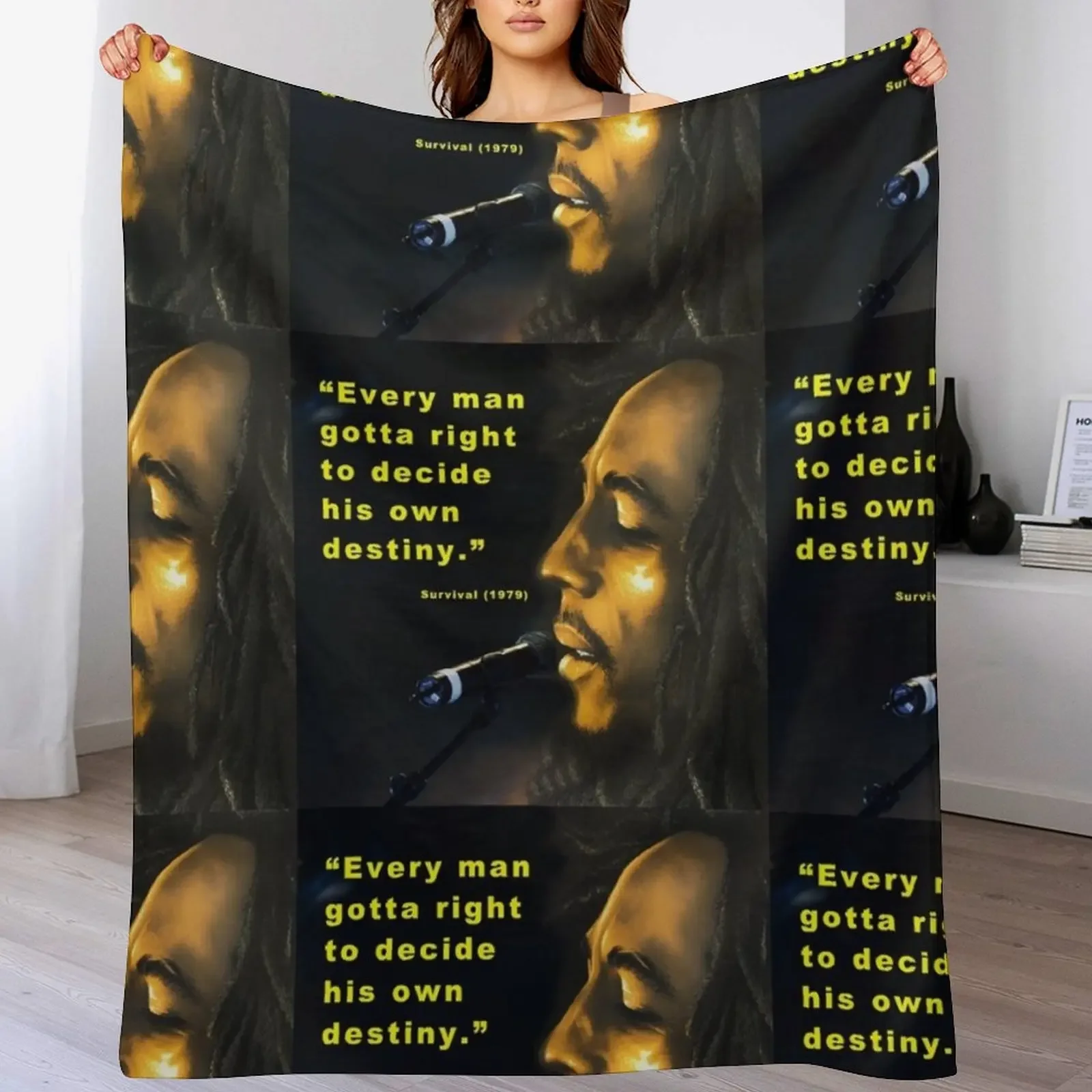 Conscious Bob Marley Vibes Throw Blanket Luxurious Soft Fuzzy Blanket for Sofa Bed