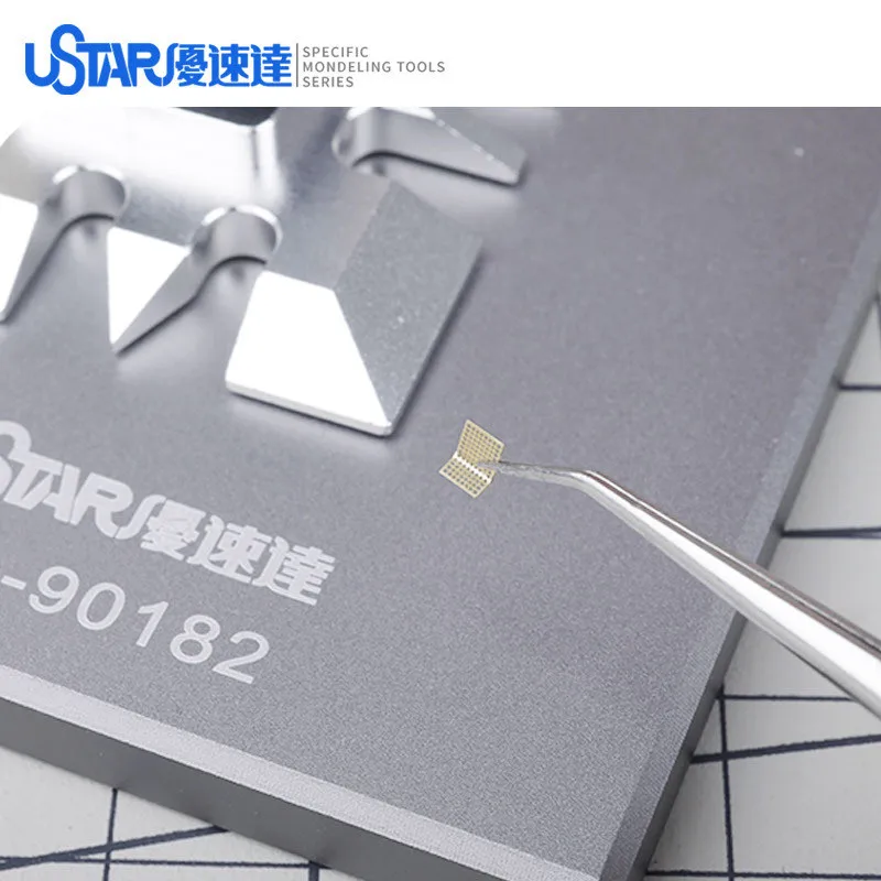 Ustar 90182 Heavy-Duty Etched Sheet Bending Vise Small Aluminum for Gundam Military Craft Enthusiasts Scale Making