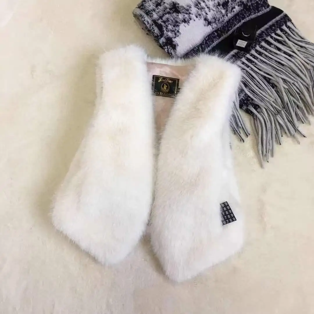 احتفالي الاصطناعي الثعلب الفراء المرأة سترة قصيرة لينة أفخم أكمام معطف الإناث بلايز معطف هدايا عيد الميلاد #5