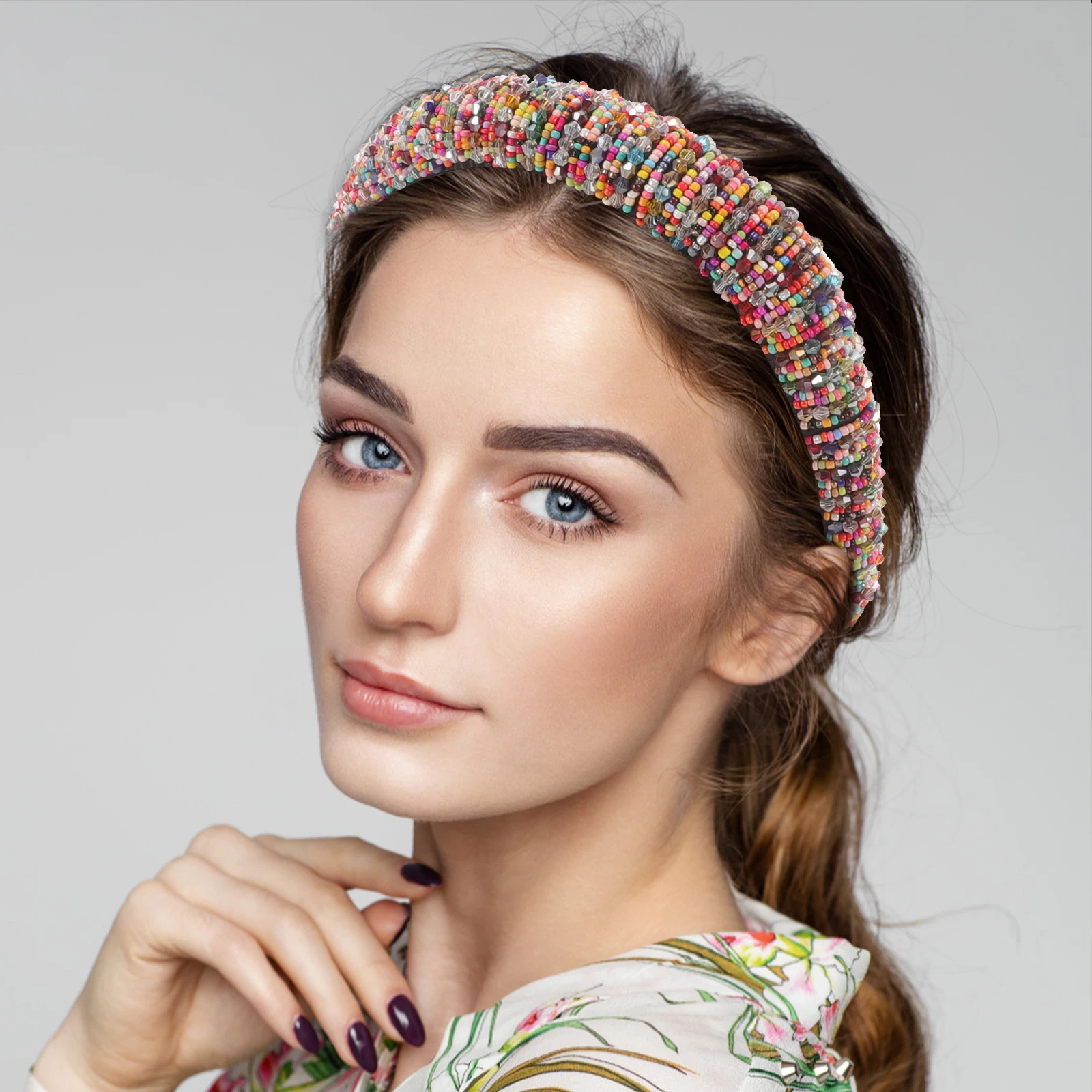 

Sparkling Crystal Headband Women Stylish Hair Hoop Female Party Headdress Girl Ribbon Accessories Prom Birthday Decoration Gift
