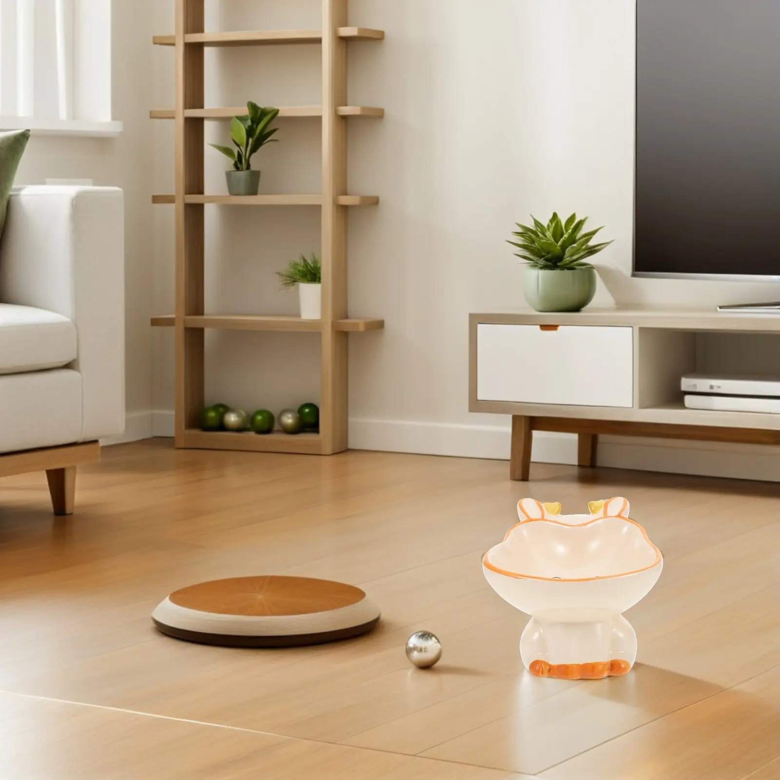 

Креативная керамическая миска для кошек и собак с широким отверстием, нескользящим основанием, легко моющаяся, для корма и воды.