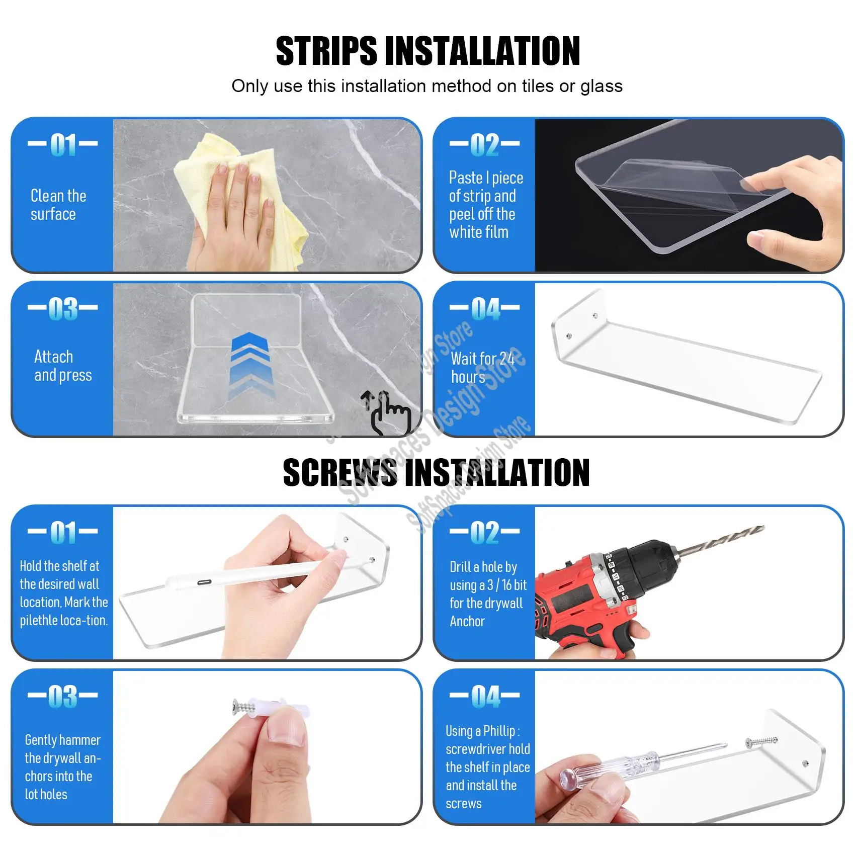 

A51M-6 Pack акриловые плавающие полки для кроссовок, прозрачная подставка для обуви, декор комнаты для демонстрации, коллекционная обувь и кроссовок