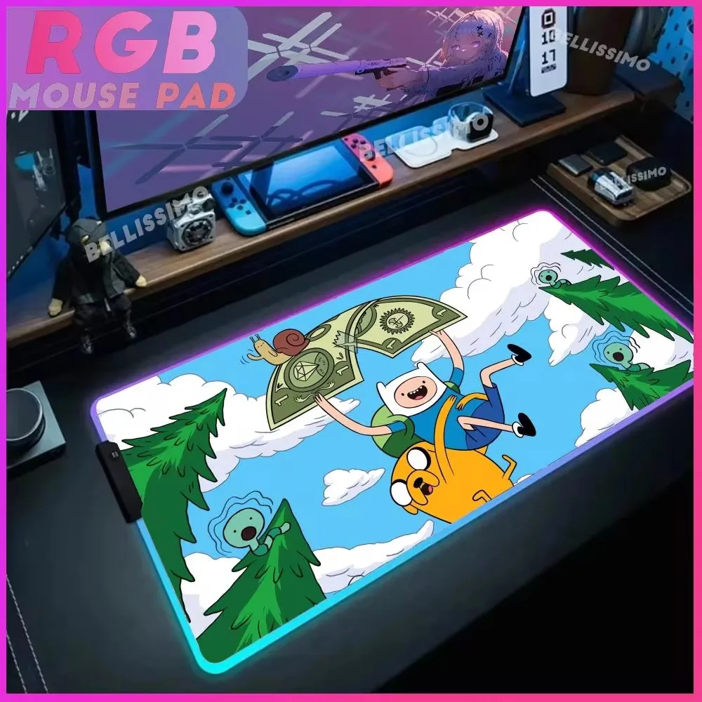 

A_adventure T_time Mouse Pad RGB Gaming Mouse Pad Mousepad Large pc gaming Cool escritorio Mause Pad Keyboard Desk Game Rubber N