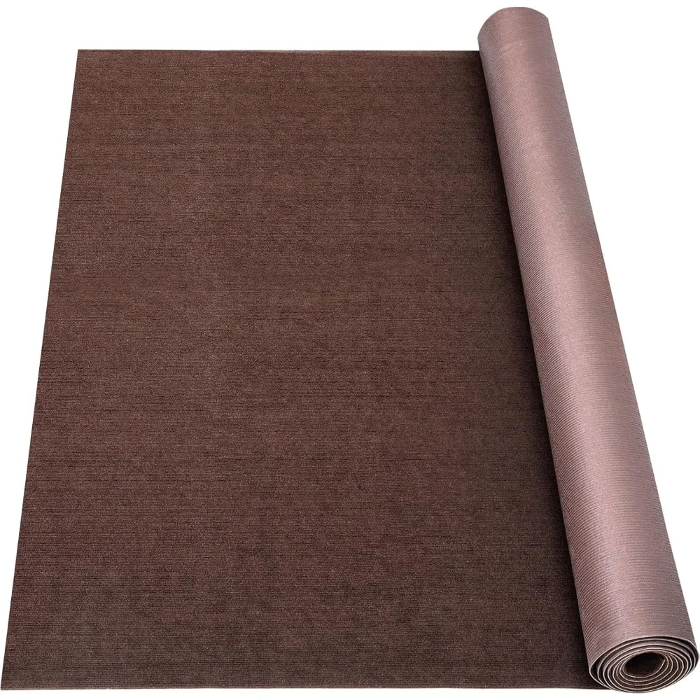 

6 FT x 18 FT Brown Indoor Carpet 0.2" Thick Boat Carpet with Water-Proof TPE Backing, Non-Slide Outdoor Marine Carpet Roll