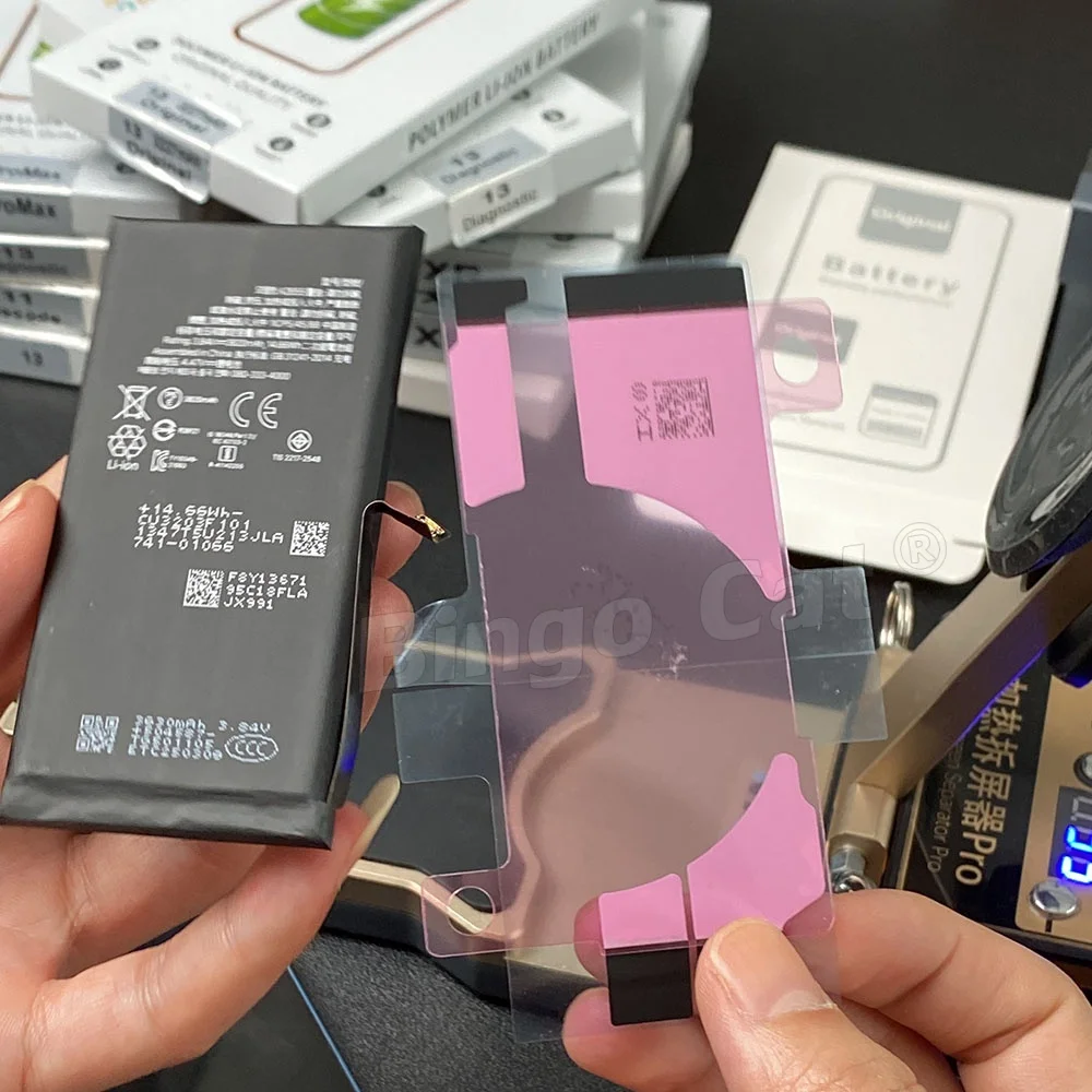 Batería de diagnóstico de 5 piezas que muestra la pieza genuina sin mensaje emergente para iPhone 12 13 Pro max 14 Plus 15Pro max 14Pro reemplazo de batería