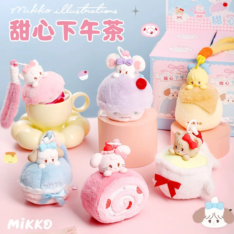 Caja ciega con fragancia de la serie de té de la tarde Mikko Sweetheart auténtica, bolso Kawaii para niñas, colgante de felpa, caja sorpresa, regalo de cumpleaños