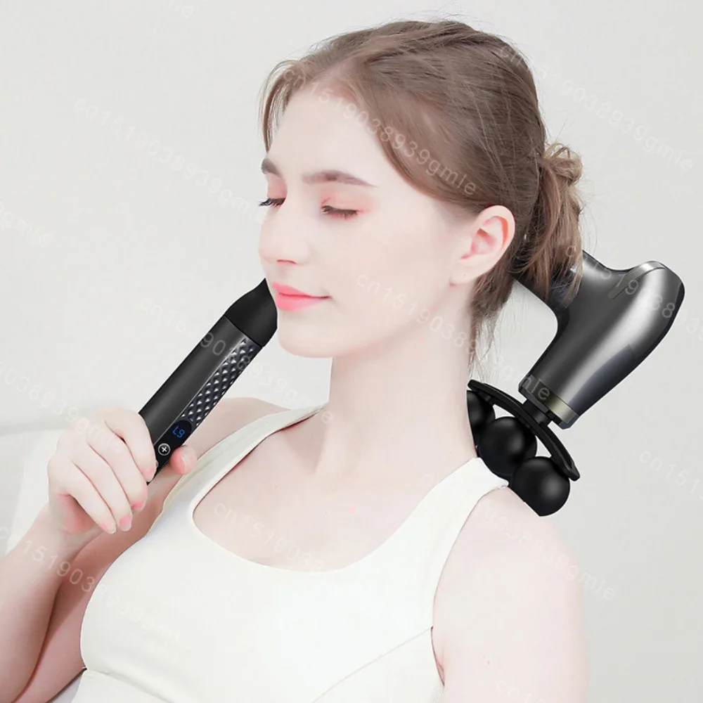 Smart Fascia Gun Deep Tissue Professional Massager Muscle Relaxation for Neck Shoulder Back with Extended U-Shaped Handle