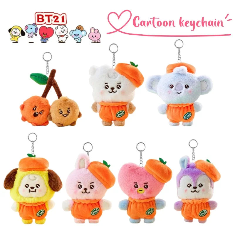 

New BT21 koya shooky RJ mang chimmy tata cookie creative personality doll keychain cartoon cute boy girl bag pendant decoration