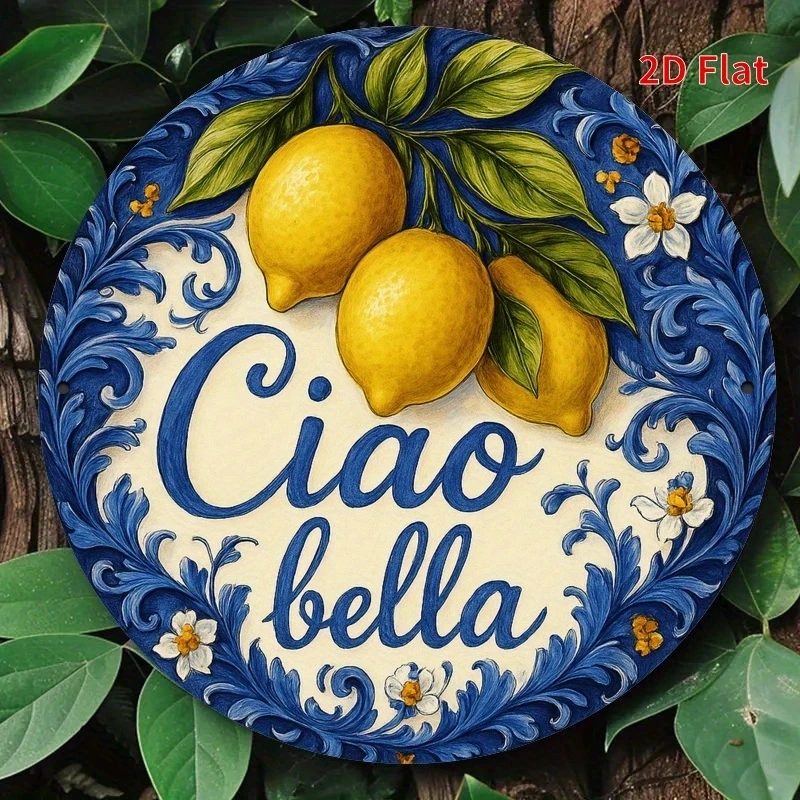20 cm 1 Stück 2D Retro Ländliches Bauernhaus Natur-Iemon-Thema Italienisches Sprichwort Holzscheibe Möbel Wanddekoration Geburtstagsgeschenk – Detail 16