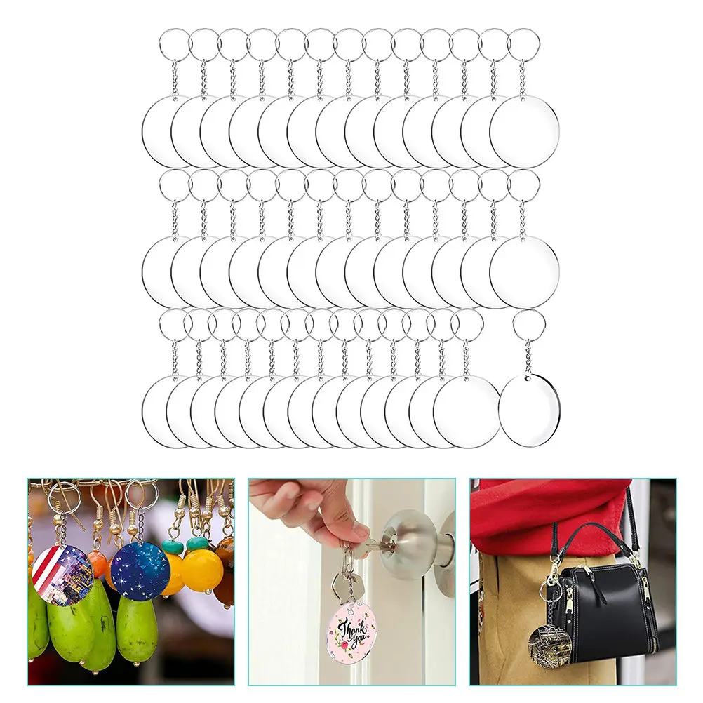 

1 Set Acrylic Key Tags Sturdy Keychain Identification Labels Hotel Use Sublimation Blank Key Rings DIY Hanging Tags