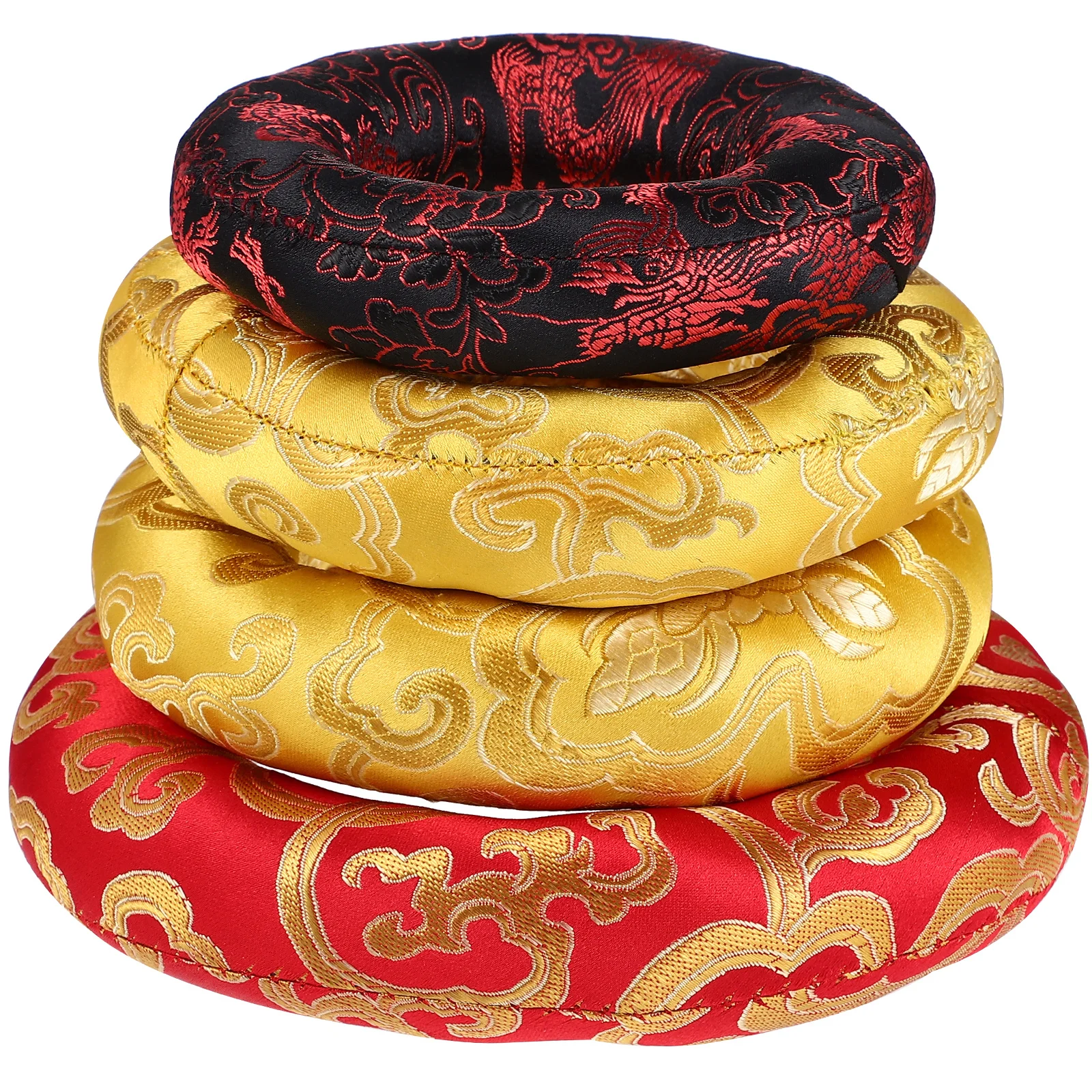 

4Pcs Singing Bowl Pad Decor Functional Ring Design for Tibetan Bowl Base Comfortable Use in Yoga Mindfulness Practice Buddhism