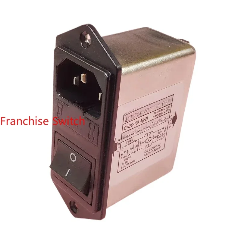 

10PCS Power Supply Filter CW2C-10A-T (F2 02) Bipolar F2 Socket Single Phase AC 220V