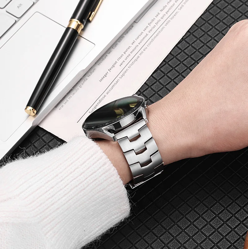 22mm Titanium Metal Strap For HUAWEI Watch 4 3/3Pro GT 2/2Pro 46mm GT2E Bracelet Wristband For Amazfit GTR 47mm Samsung Watch 3