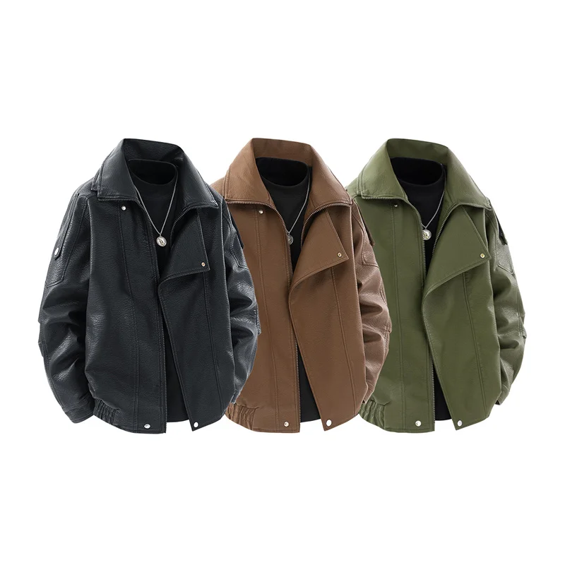 

New Men Slim clothing PU Leather Jacket Men casual fashion PU Leather Jacket Outer Wear Clothing For Male Garment Man Jackets