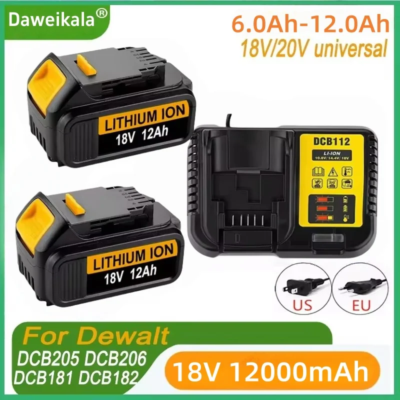 18V12.0Ah MAX 18650 Battery Power Tool Replacement for DeWalt DCG406 DCD887 DCF880 DCF860 DCF922 20V