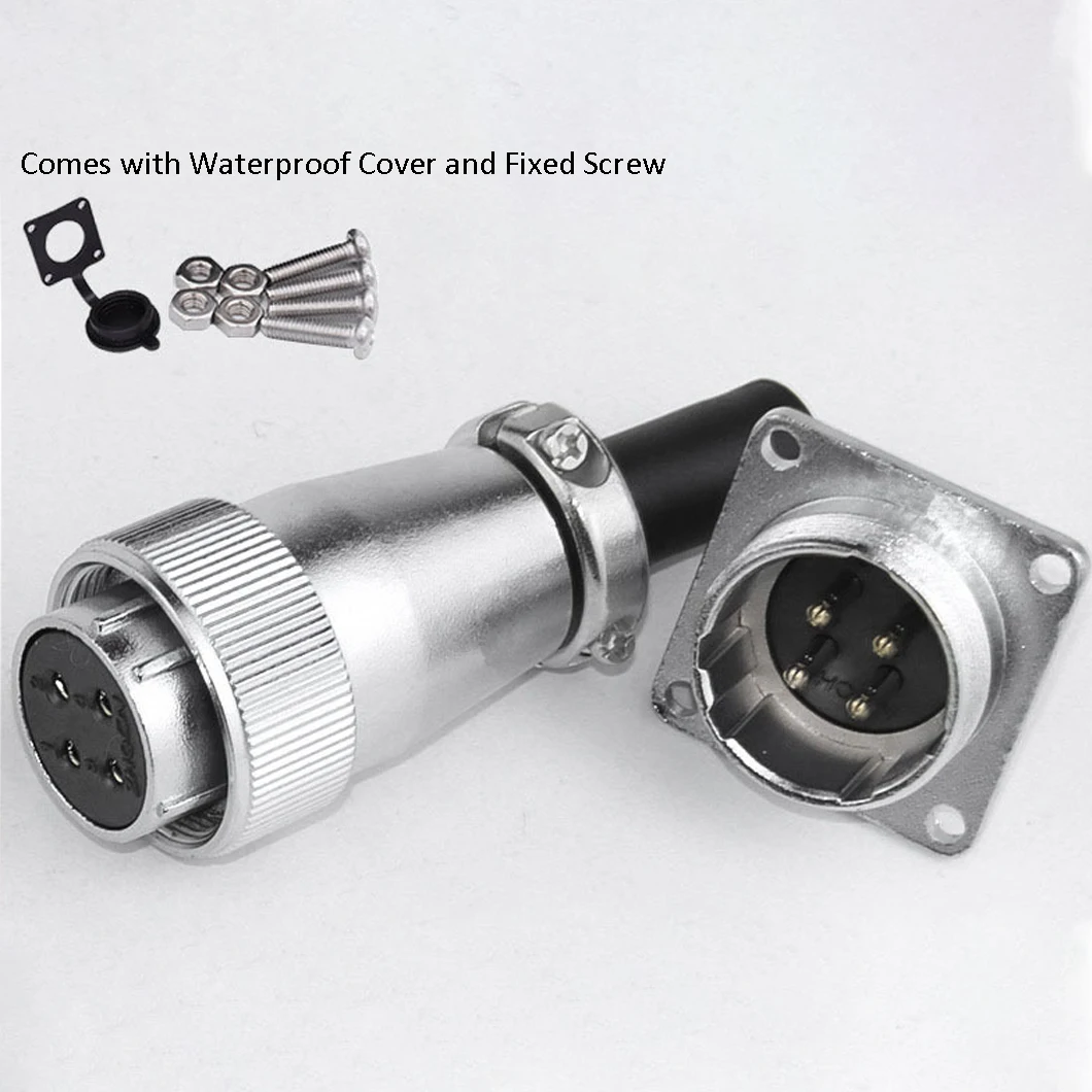 ABILKEEN WS24 24mm Industrial Aviation Female Plug+Male Socket 2/3/4/10/12/19 Core Power Connector Industrial Aviation Connector