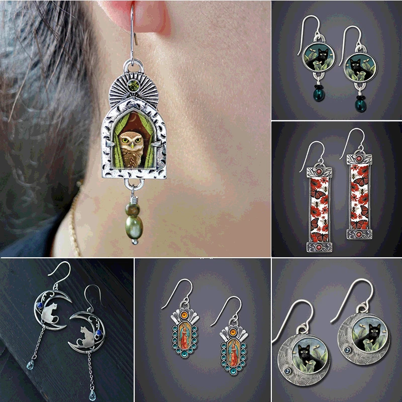 Mode Vintage Eule Ohrringe grüne Imitation Perle Tropfen Ohrringe Tiers chmuck Verlobung ohrringe